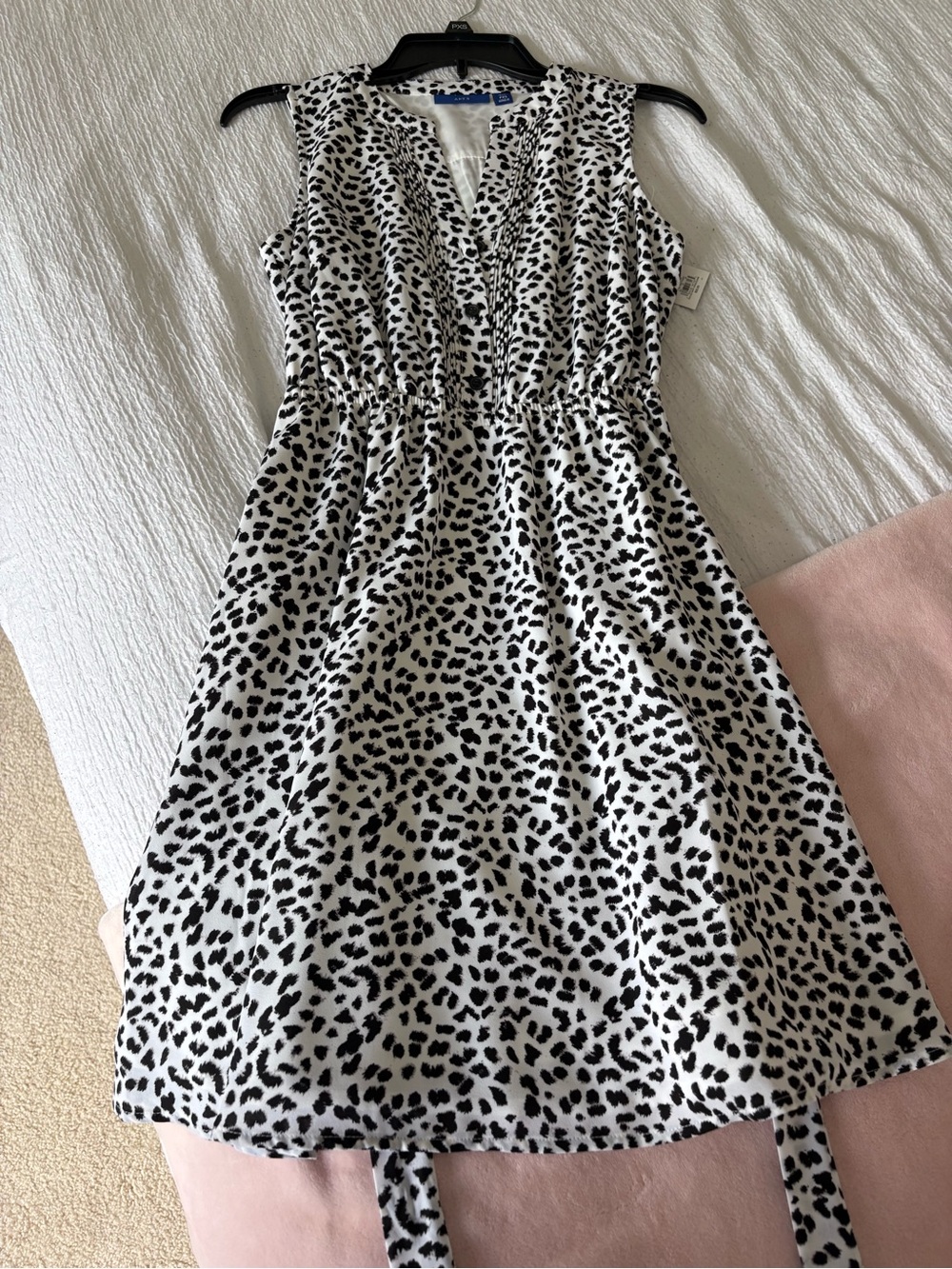 Apt. 9 Black and White Sleeveless Animal Print Dress
